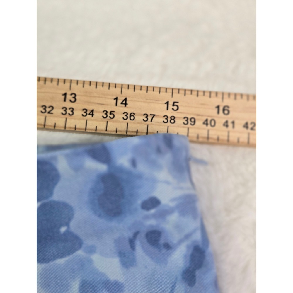 J.Jill Blue Watercolor Floral Straight Leg Stretch Pants Size 6 Side Zip - Picture 6 of 7
